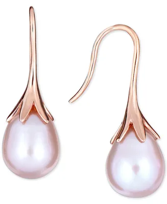 Cultured Freshwater Pearl Drop Earrings 14k Yellow Gold (Also Available White and Rose Gold)