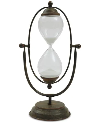 Decorative Metal & Glass Hourglass