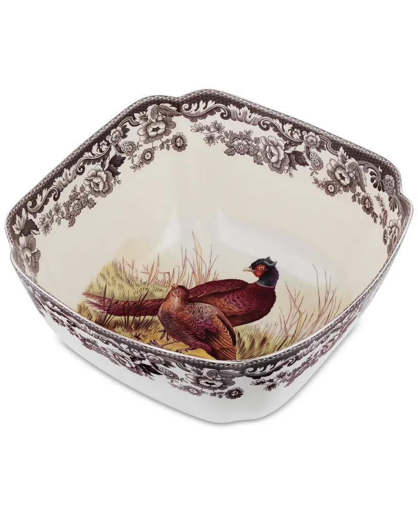 Spode Woodland Pheasant Square Serving Bowl