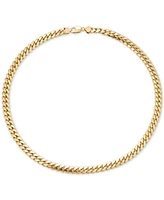 Men's Solid Cuban Link 24" Chain Necklace in 14k Gold-Plated Sterling Silver
