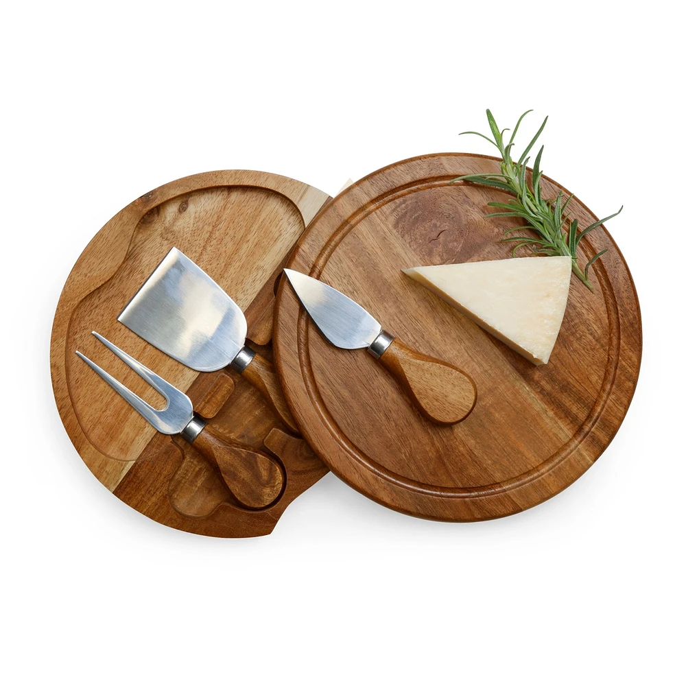 Toscana by Picnic Time Acacia Brie Cheese Cutting Board & Tools Set