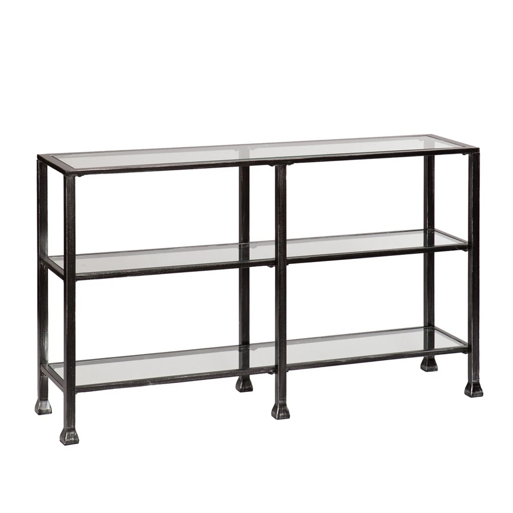 Metal/Glass 3-Tier Console Table