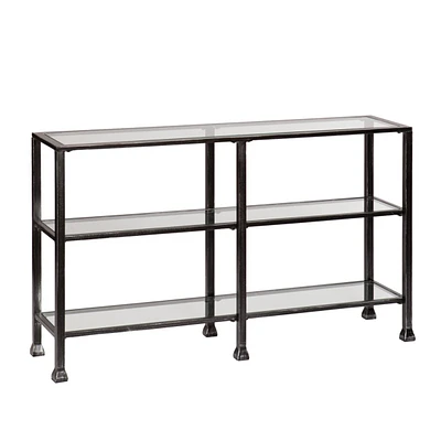 Metal/Glass 3-Tier Console Table