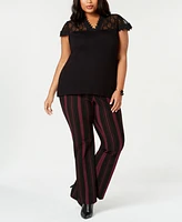 I.n.c. International Concepts Plus Lace-Trim Top, Created for Macy's