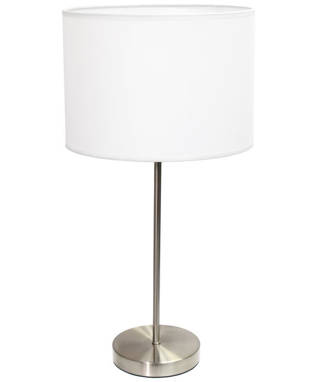 Simple Designs Brushed Nickel Stick Lamp with Fabric Shade