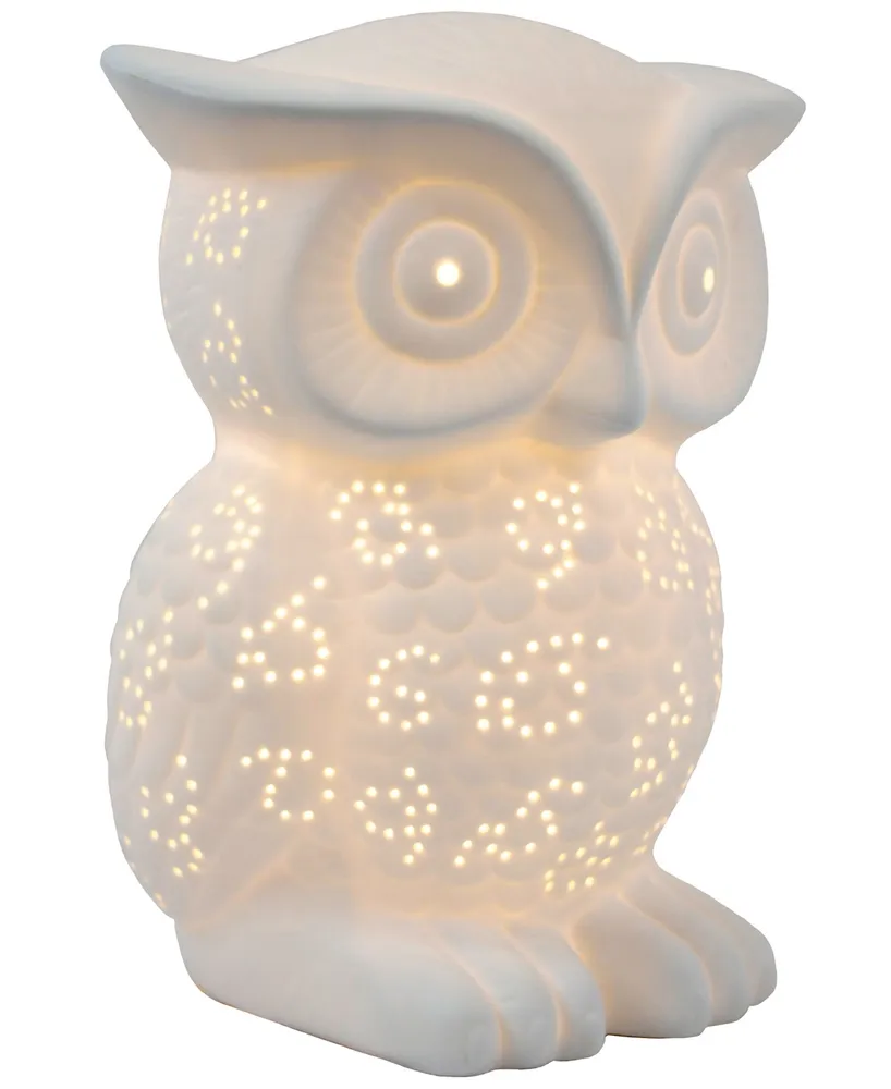 Simple Designs Porcelain Wise Owl Shaped Animal Light Table Lamp