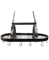 Elegant Designs 2 Light Kitchen Pot Rack with Downlights