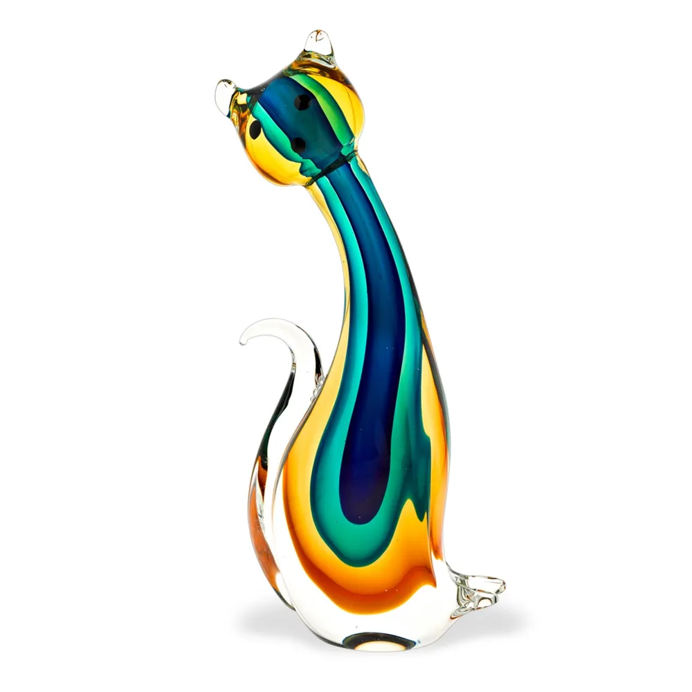 Badash Crystal 12" Cat Art Glass Sculpture