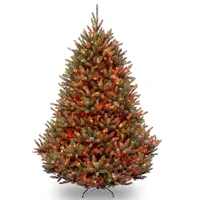 National Tree 7.5' Fraser Med Fir Hinged Tree with 1000 Multi Color Lights