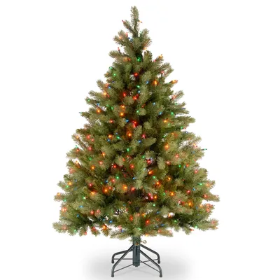 National Tree 4.5' "Feel Real" Downswept Douglas Fir Hinged Tree with 450 Multi Lights