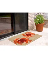 Liora Manne Front Porch Indoor/Outdoor Crabs Natural 2' x 3' Area Rug