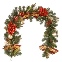 National Tree Company 6'x12" Decorative Garland with Ornaments & Bows