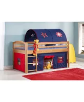 Addison Cinnamon Finish Junior Loft Bed,Tent and a Playhouse with Trim