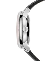 Mido Women's Swiss Automatic Baroncelli Ii Diamond-Accent Black Synthetic Leather Strap Watch 27.9mm