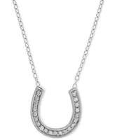 Diamond Horseshoe 18" Pendant Necklace (1/10 ct. t.w.) Sterling Silver