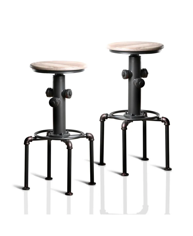 Zina Antique Black Bar Stool (Set of 2)