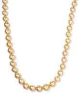 14k Gold Cultured Golden South Sea Pearl Graduated Strand (10-12-1/2mm) 18" Necklace