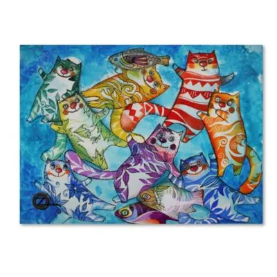 Oxana Ziaka Cats Fish Canvas Art Collection