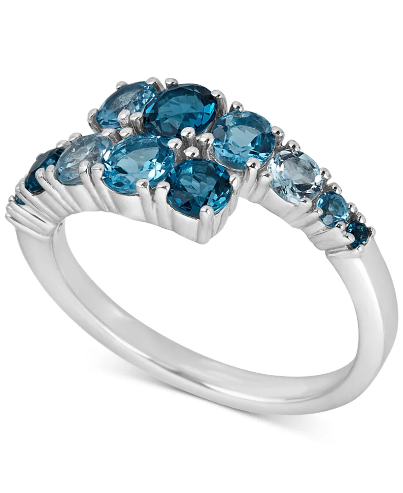 Blue Topaz Bypass Statement Ring (1-3/4 ct. t.w.) in Sterling Silver