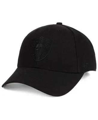 '47 Brand Las Vegas Raiders Black & Black Mvp Strapback Cap