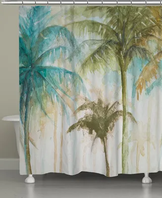 Watercolor Palms Shower Curtain