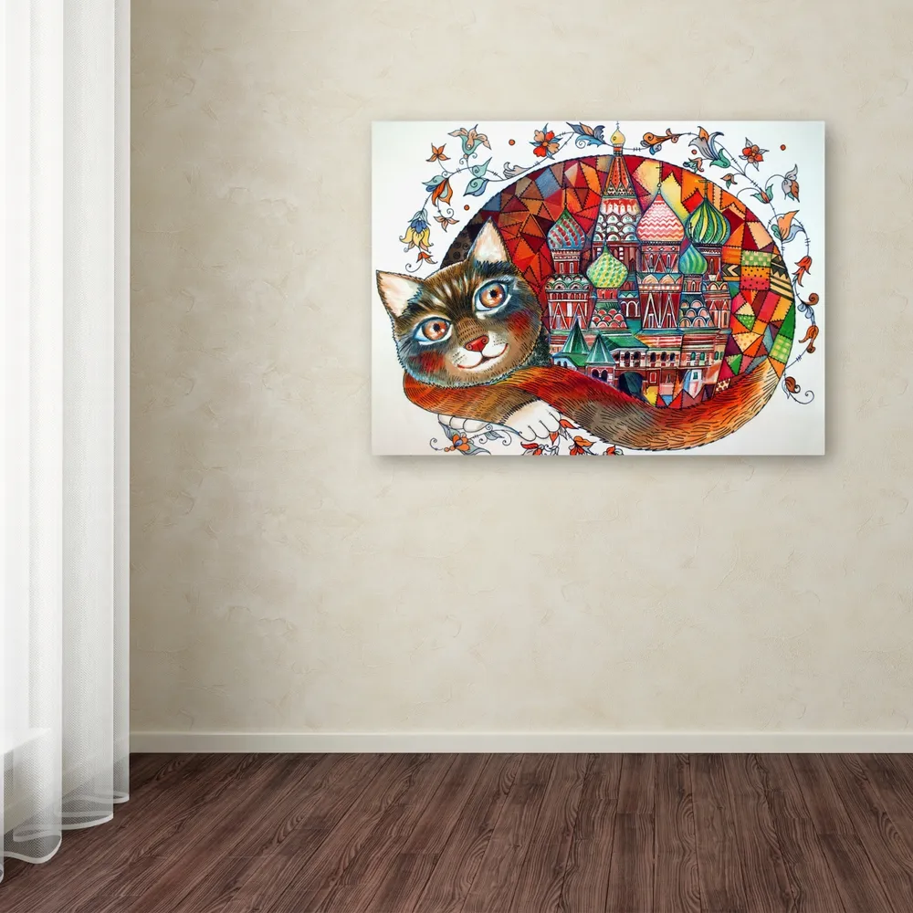 Oxana Ziaka 'Red Cat 3' Canvas Art - 47" x 35" x 2"