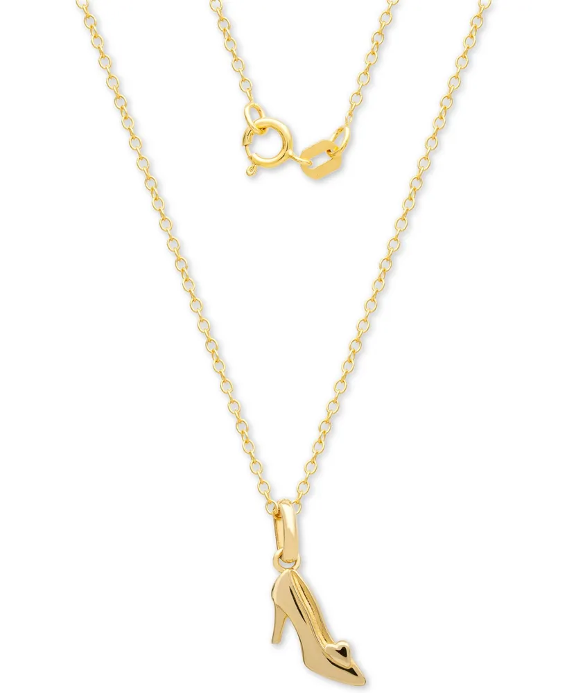 Disney Children's Cinderella Slipper 15" Pendant Necklace in 14k Gold