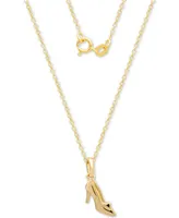 Disney Children's Cinderella Slipper 15" Pendant Necklace in 14k Gold