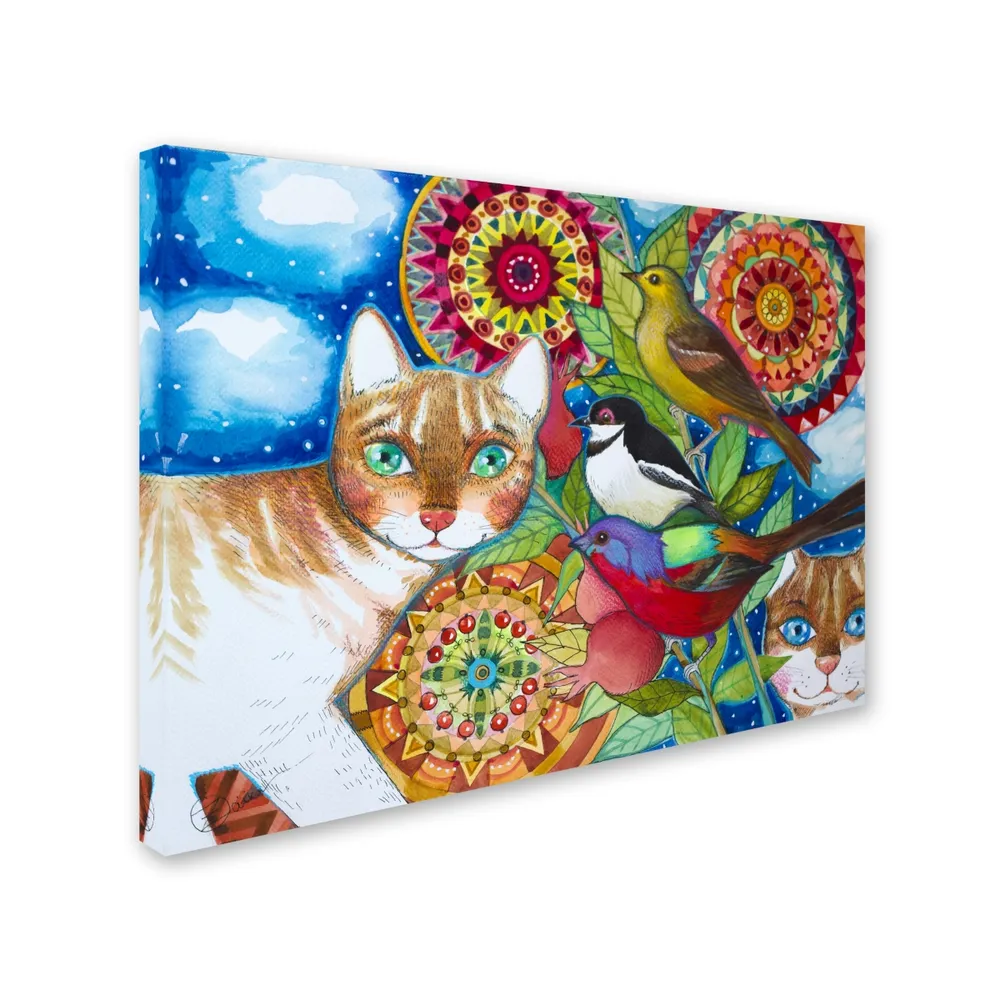 Oxana Ziaka 'Mandala Cats' Canvas Art - 24" x 18" x 2"