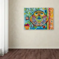 Oxana Ziaka 'Judaica Folk Owl' Canvas Art