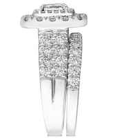 Diamond Princess Halo Bridal Set (1-1/2 ct. t.w.) in 14k White Gold