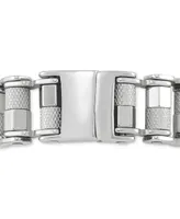 Legacy for Men by Simone I. Smith Barrel Link Bracelet in Stainless Steel