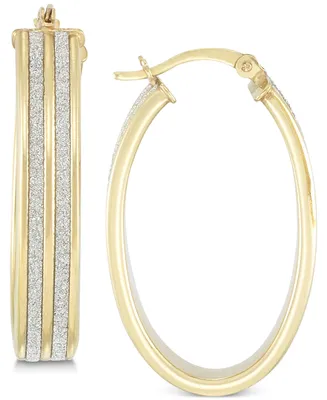 Simone I. Smith Glitter Hoop Earrings 18k Yellow Gold Over Sterling Silver or