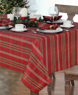 Elrene Shimmering Plaid 60" x 144" Tablecloth