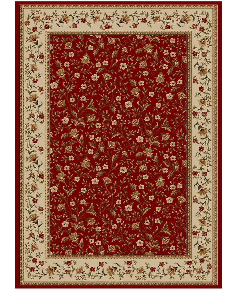 Closeout!! Km Home Pesaro Floral Red 7'9" x 11' Area Rug