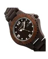 Earth Wood Raywood Wood Bracelet Watch W/Date Brown 47Mm