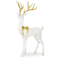 National Tree Company 75" Pre-lit Crystal White Standing Buck