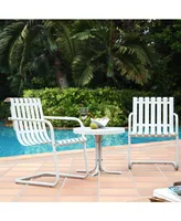 Gracie 3 Piece Metal Outdoor Conversation Seating Set - 2 Chairs And Side Table