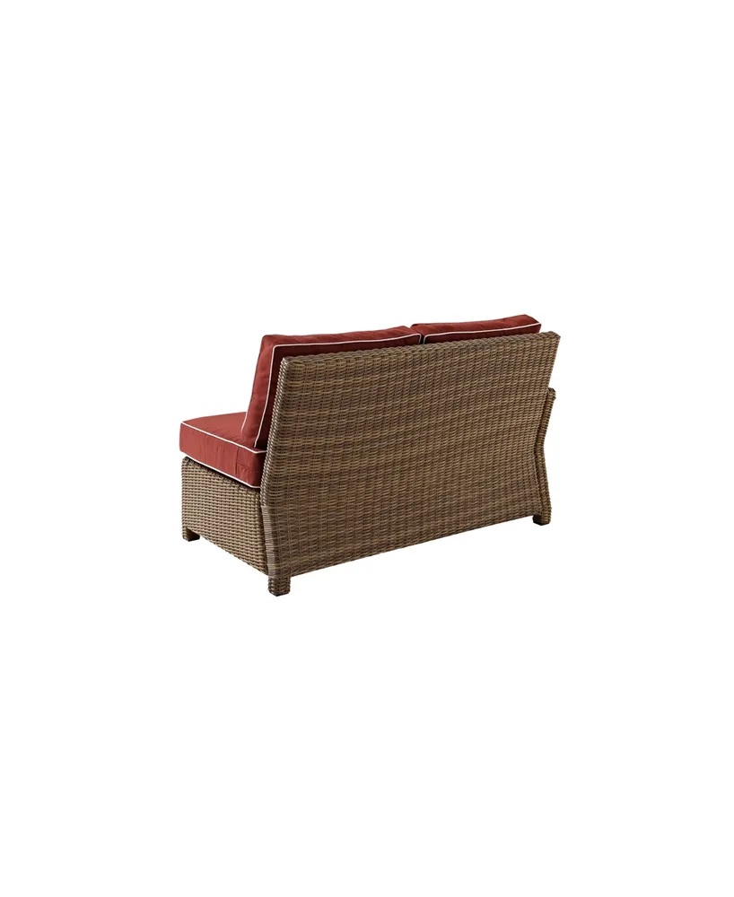 Bradenton Outdoor Wicker Sectional Left Corner Loveseat With Cushions