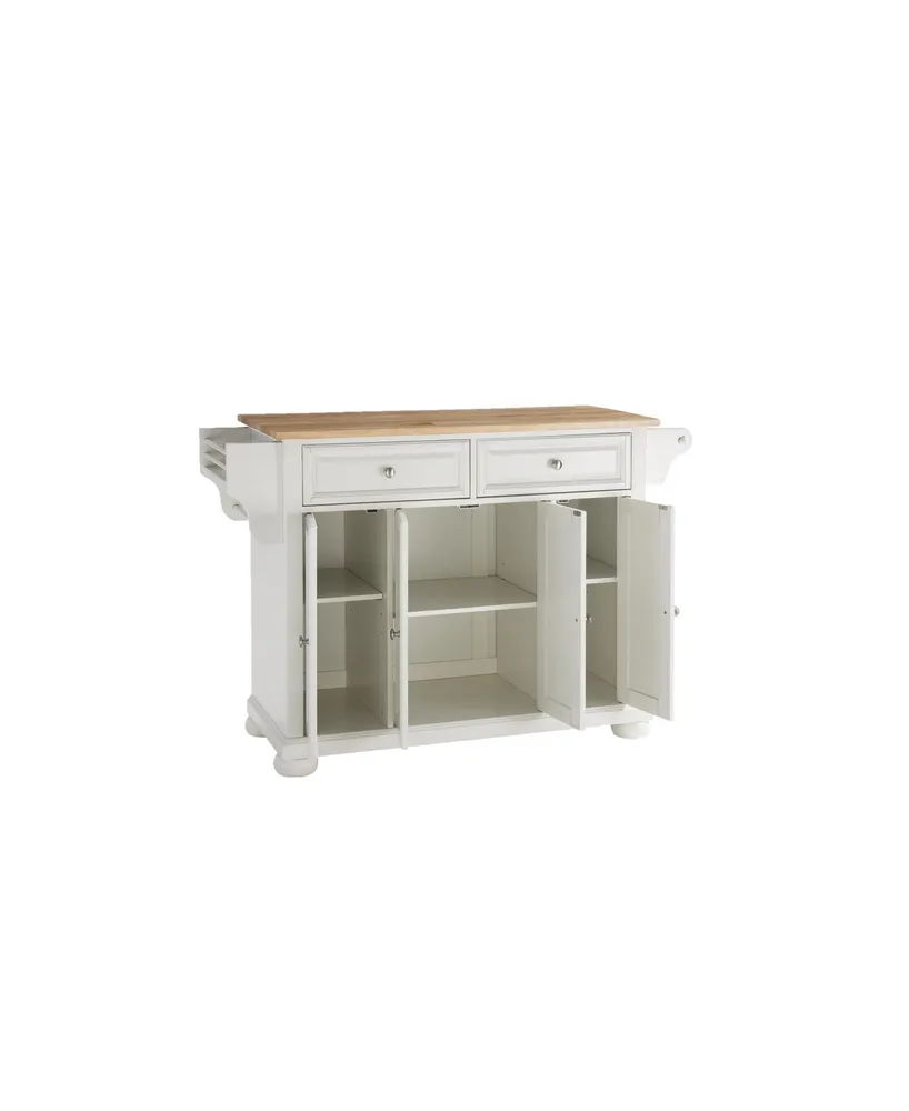 Alexandria Natural Wood Top Kitchen Island