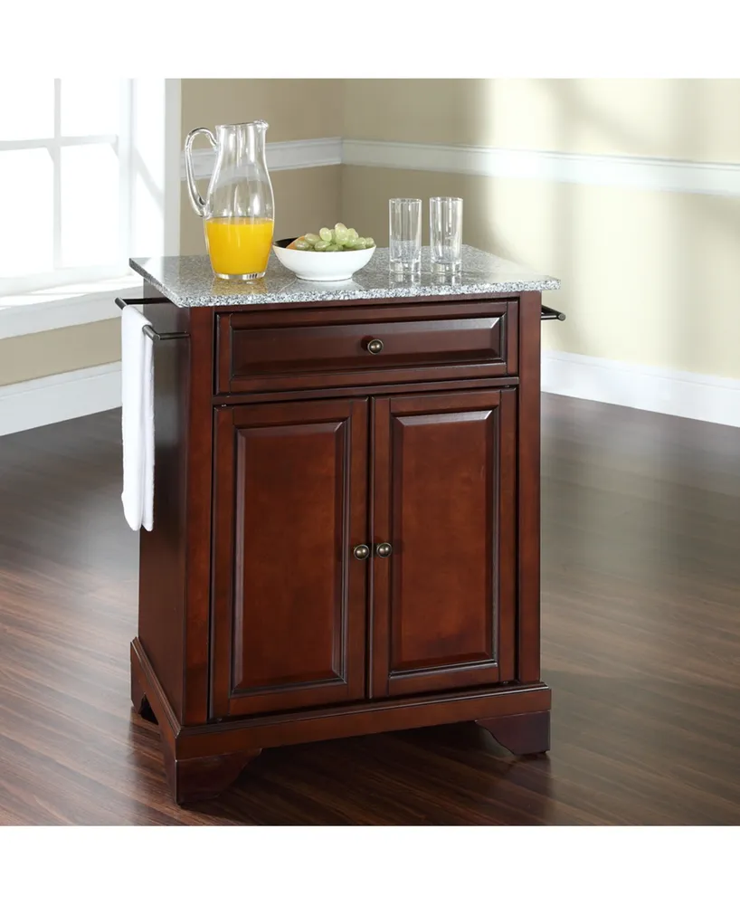 Lafayette Solid Granite Top Portable Kitchen Island