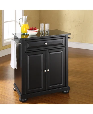 Alexandria Solid Granite Top Portable Kitchen Island