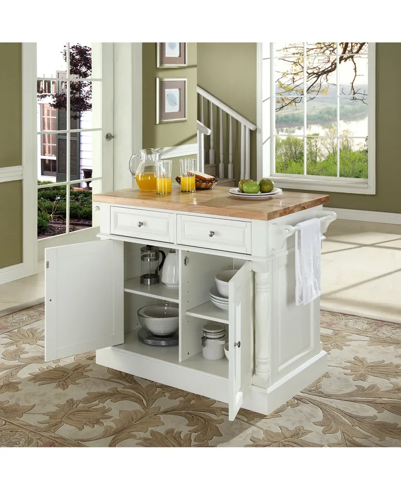 Oxford Butcher Block Top Kitchen Island