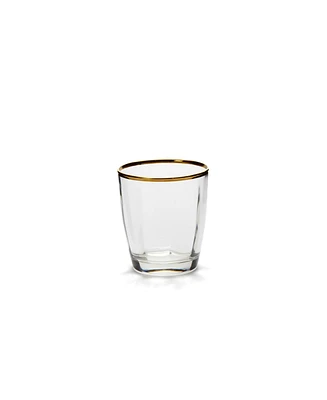 Vietri Optical Gold Double Old Fashioned Glass