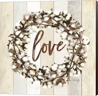 Love Cotton Wreath By Marla Rae Canvas Art