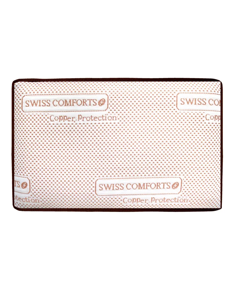Swiss Comforts Copper Memory Foam Pillow, 22"X14"