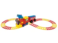 Kiddieland Disney Mickey Mouse 2 In 1 Battery Powered Ride On Choo Choo Train With Caboose And Tracks