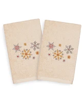 Linum Home Christmas Snowfall 100% Turkish Cotton 2-Pc. Hand Towel Set