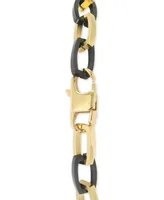Legacy for Men by Simone I. Smith Two-Tone Id Plate Bracelet in Black & Yellow Ion-Plated Stainless Steel