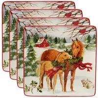 Certified International Christmas on the Farm 4-Pc. Dinner Plate